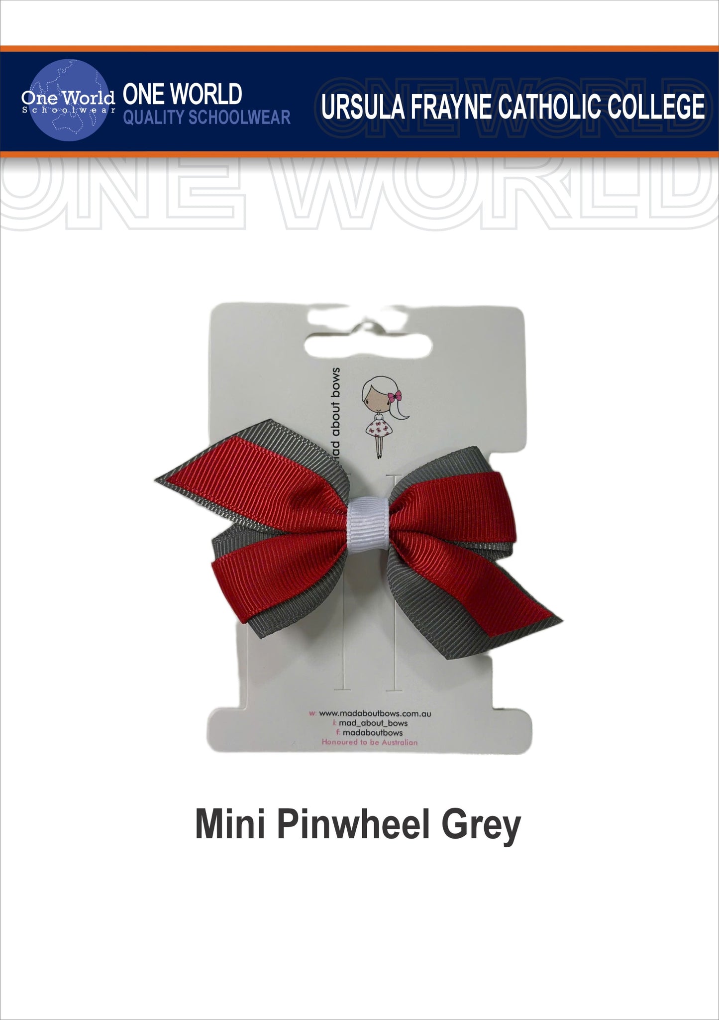 Bow - Mini Pinwheel - Grey