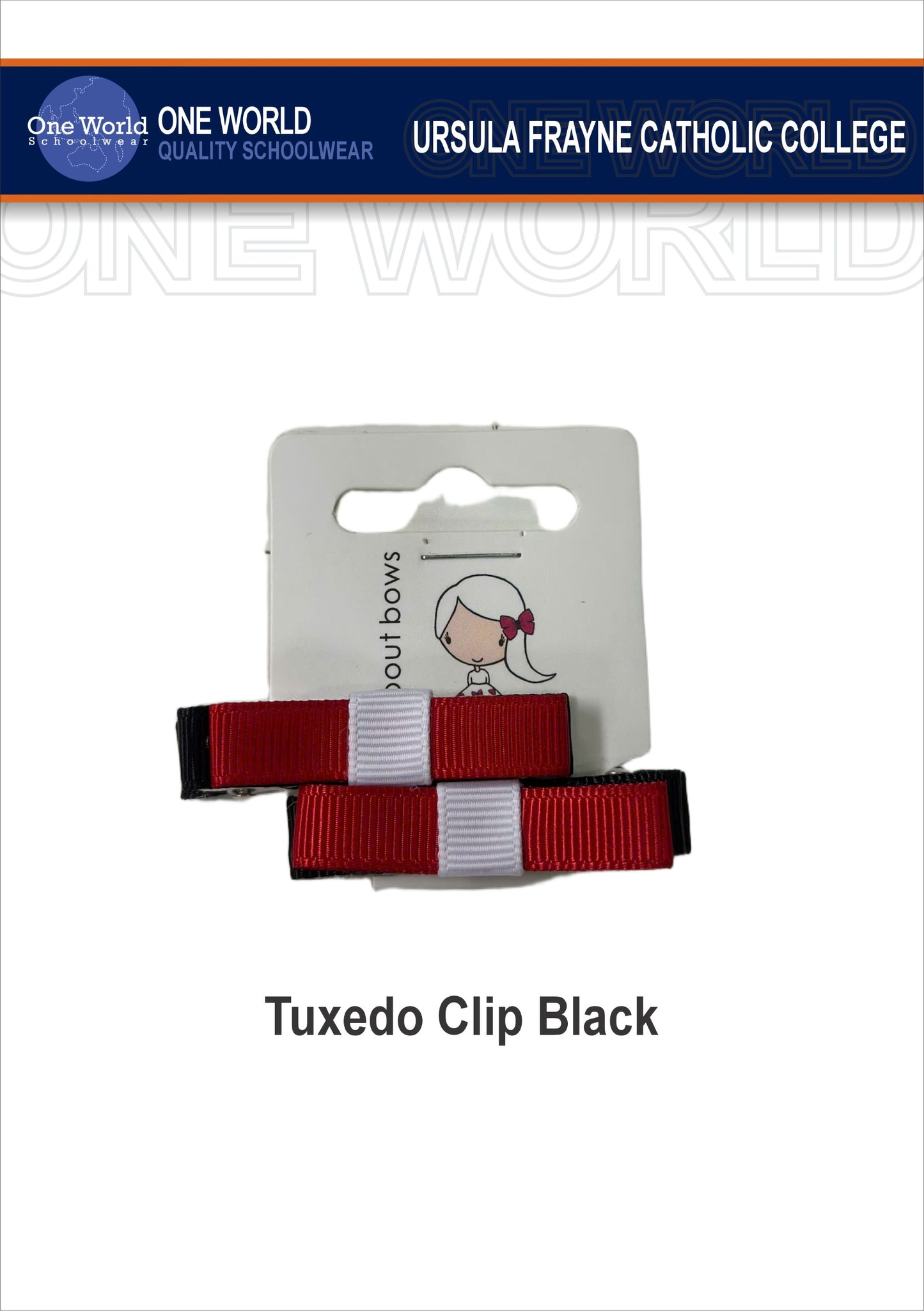 Bow - 2 Tuxedo Clips - BLACK