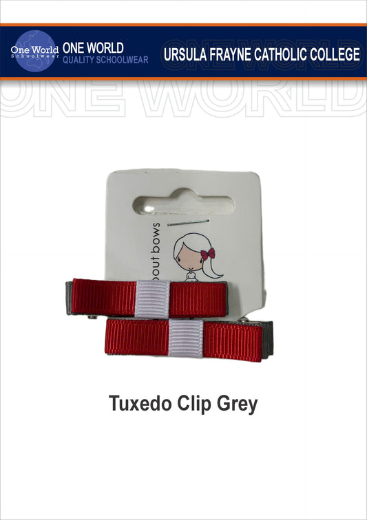 Bow - 2 Tuxedo Clips - GREY