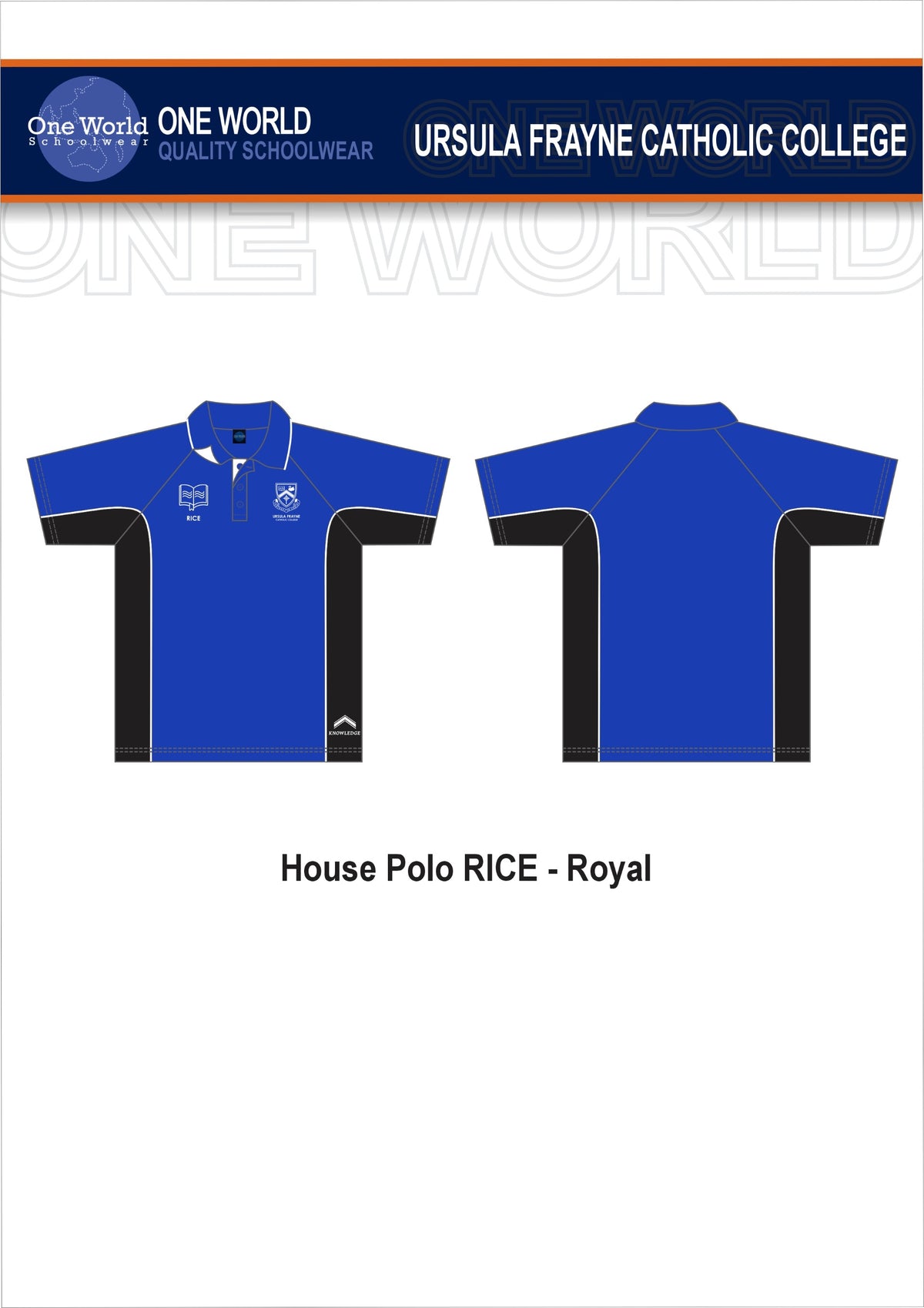 House Polo - Royal - RICE – Ursula Frayne Catholic College Uniform Store