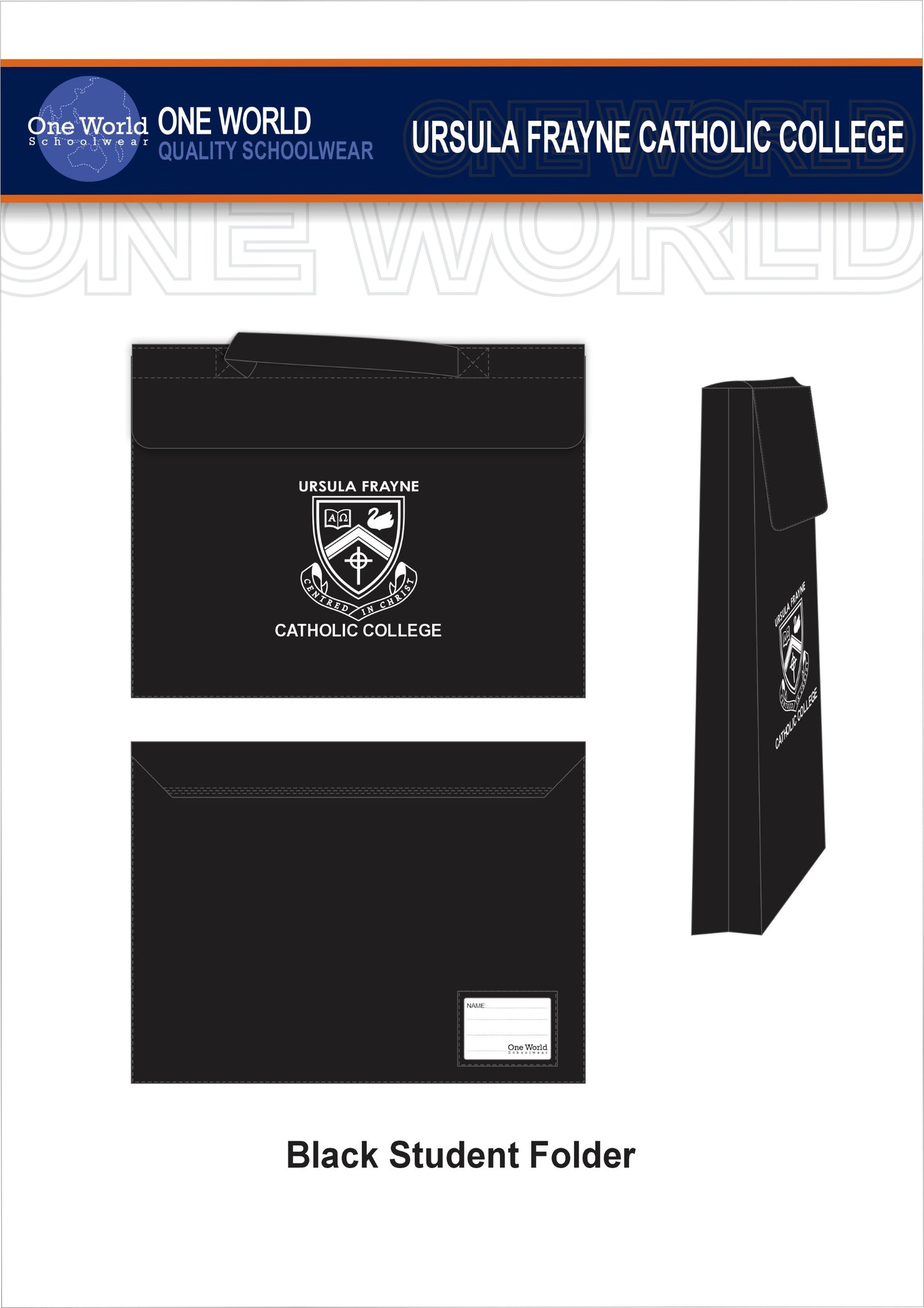 Student Folder/ Library Bag - BLACK